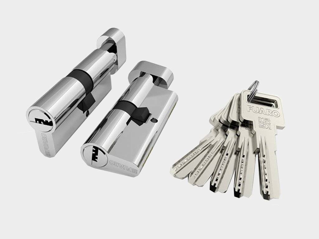 Цилиндровый механизм из алюминия «ключ-вертушка» с 5 ключами в комплекте Костанай